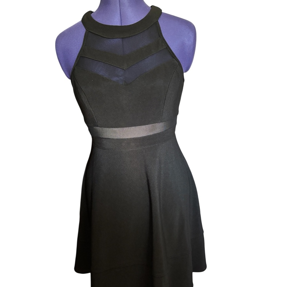 Honey and Rosie Black Sheer Mini Dress Juniors Medium Semi Formal